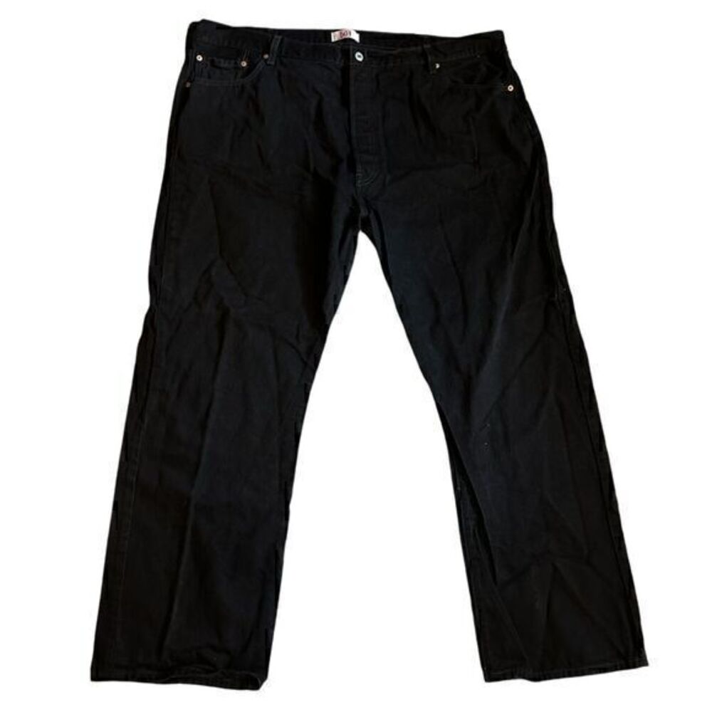 Levi's Mens 501 Black Button Fly Straight Leg Denim Jeans Big and Tall 48 x 32
